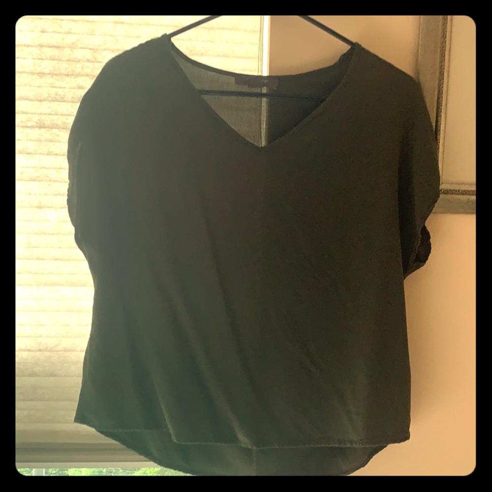 Olive green short sleeve top
